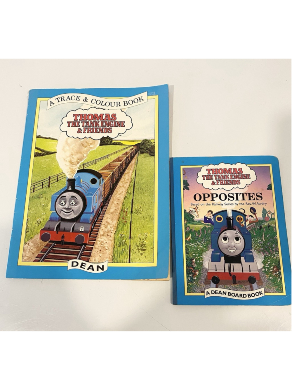 Vintage 1993 Thomas the Tank Engine Books Lot Opposites Board Book Colouring